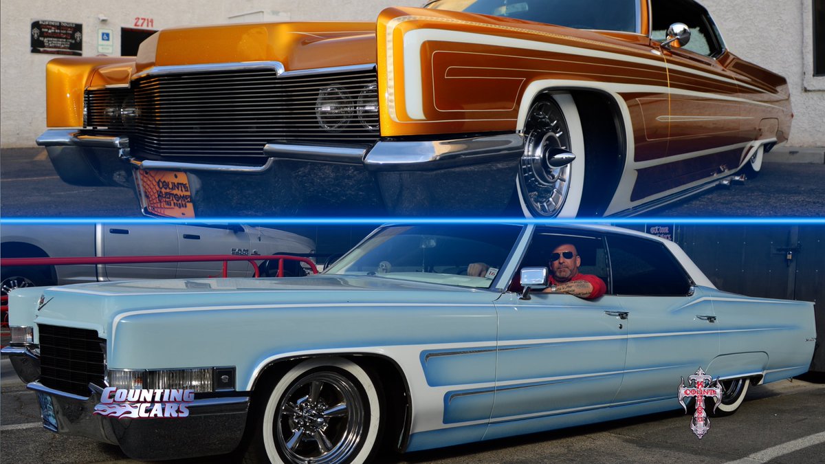 CountsKustoms's tweet photo. Cadillac Cruisin' time! It's the battle of the Count’s Kustoms Caddys - which one are you taking for a spin?! @DannyCountKoker @RyanAtCounts @MackDaddyLV @CountsKustoms_S #countkustoms #lasvegas #history #cadillac #car #caddy #countingcars https://t.co/6wwR50INB6
