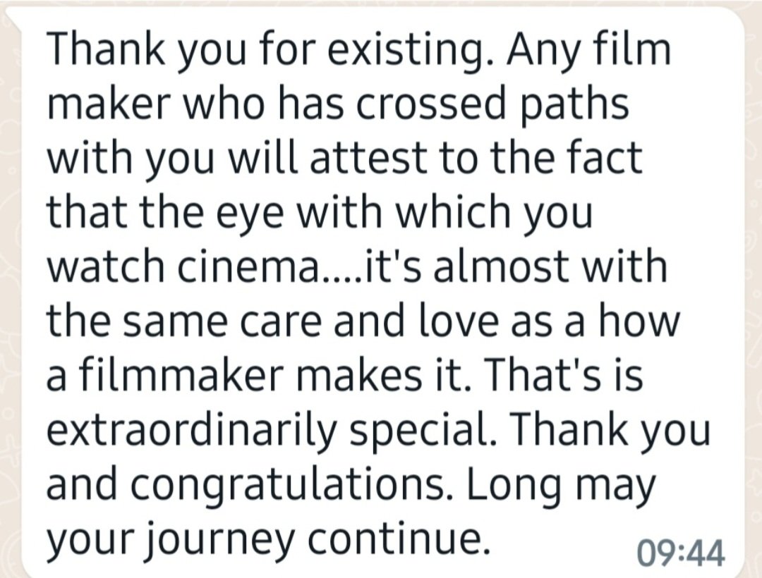 baradwajrangan's tweet photo. A director sent me this. Felt amazing, to say the least❤️🙏🏼 https://t.co/hKs1jsYubZ