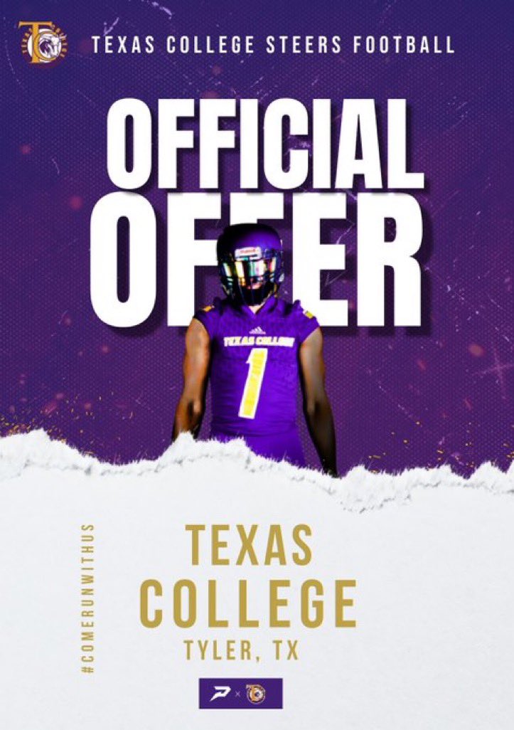 #AGTG After a great conversation with <a href="/tra_adams/">Coach Tra</a> im blessed and thankful to receive an offer from texas college 🙏🏽💜<a href="/esjballcoach/">Coach Brandon Brown</a>