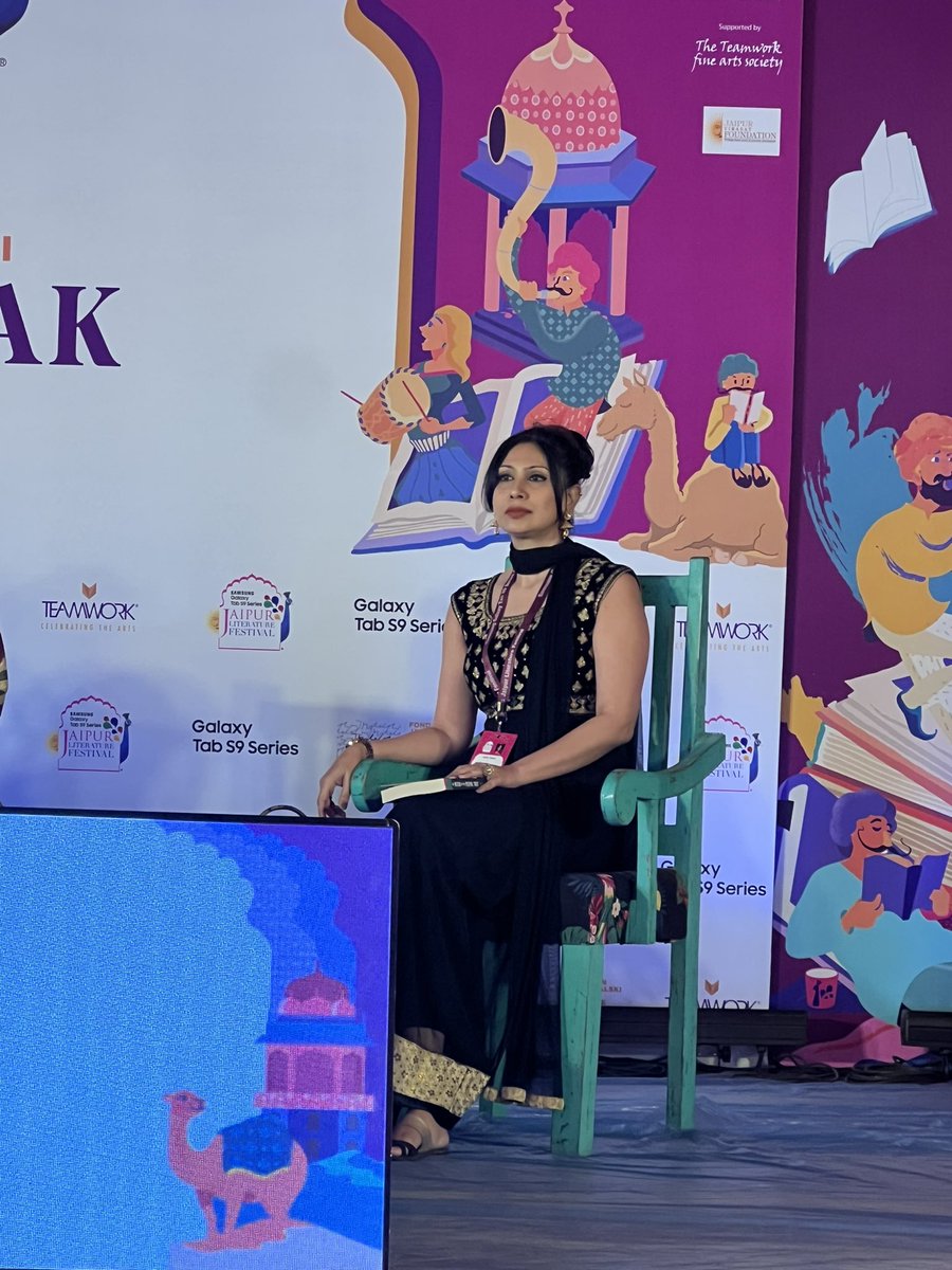 .@ATehsin, author of #TheWitchInThePeepulTree, talks to #RobinGupta, #SarasManickam and @Vivekisms about the inspiration and the quest of the written word. @jaipurlitfest #jaipurliteraturefestival #jaipurliteraturefestival2024 #jaipurlitfest #HarperCollinsAtJLF