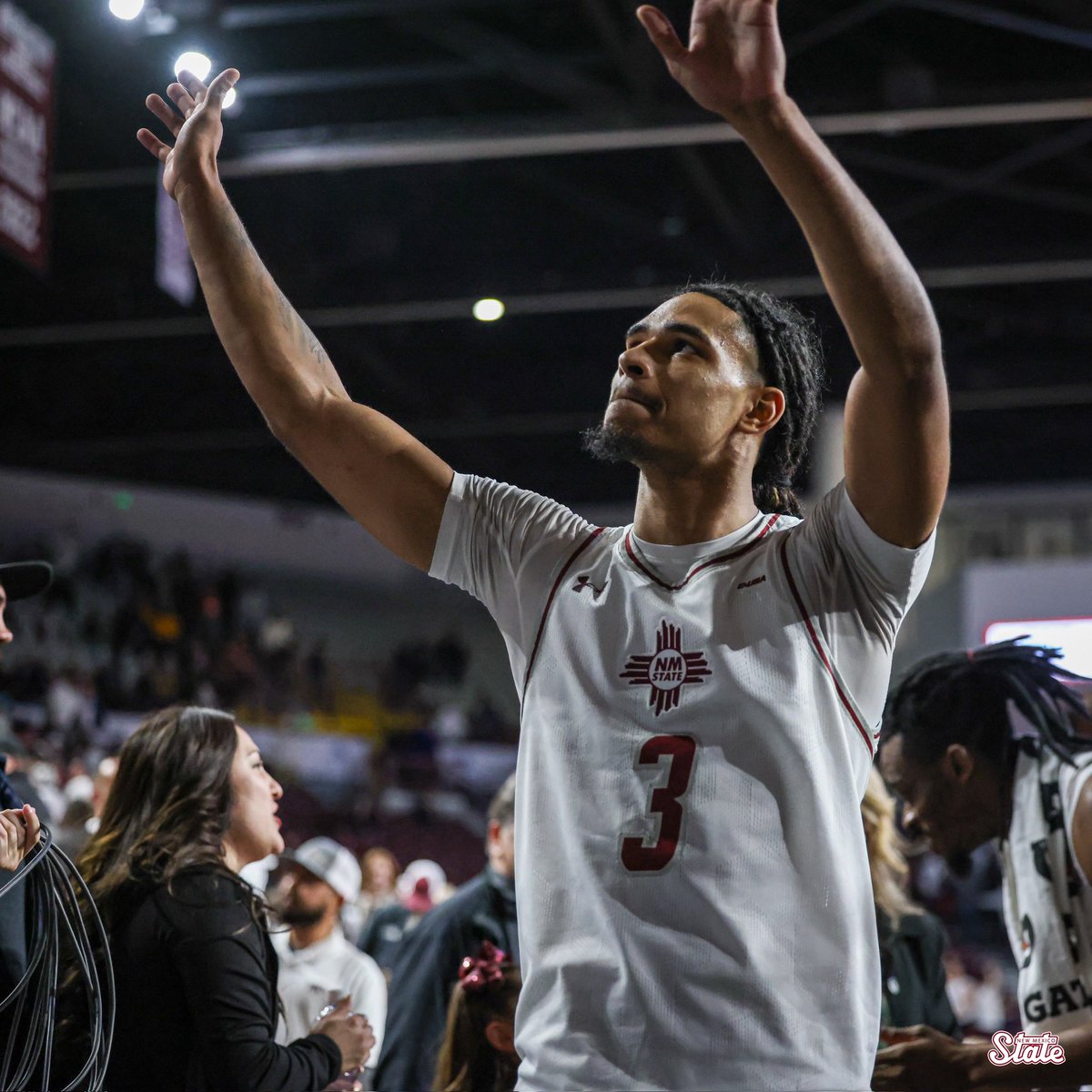 NMStateMBB's tweet photo. That winning feeling😤

#AggieUp https://t.co/8hS2XzsuwW