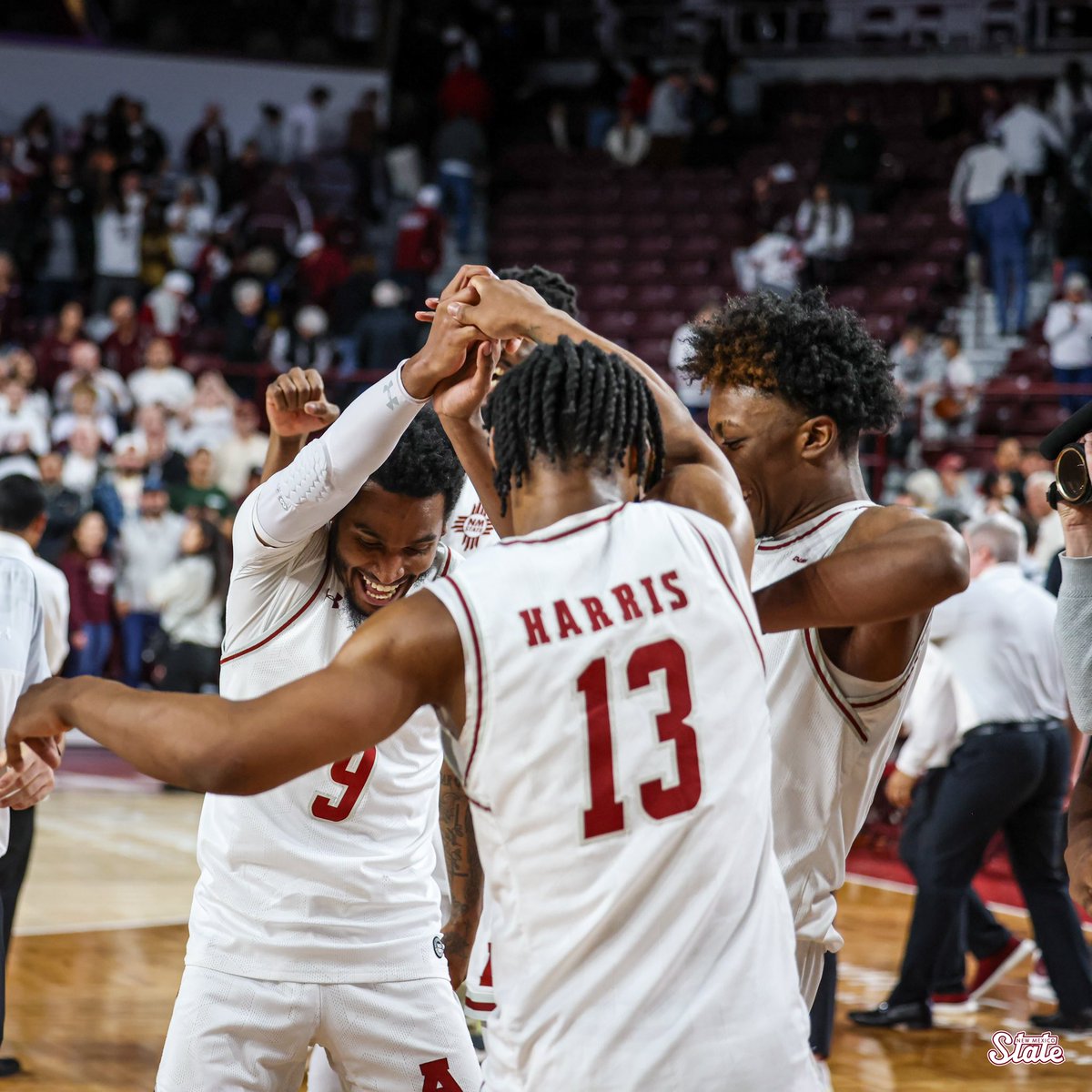 NMStateMBB's tweet photo. That winning feeling😤

#AggieUp https://t.co/8hS2XzsuwW