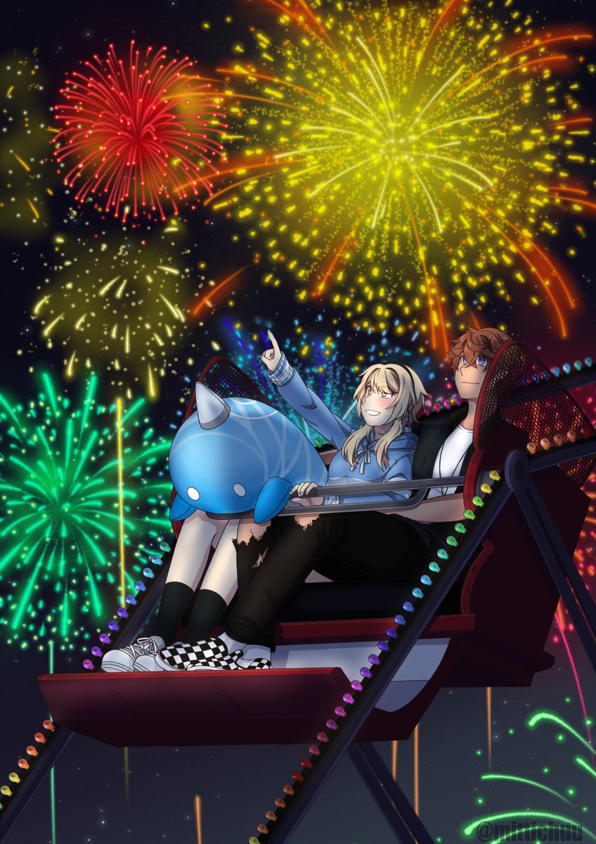 mittichuu's tweet photo. “I’m glad that it was all timed right. It’s a good way to end the night, isn’t it?”

My part for @Elaunie_ 's Chilumi fic "Serendipity: A Night with You" for the Chilumi Minibang 🫶

#mittiart #genshinimpact #chilumi #chilumiminibang https://t.co/QsmerTDbkg