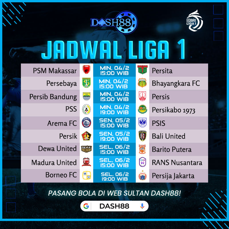 OfficialDash88's tweet photo. JADWAL BRI LIGA 1 - DASH88

Pekan ke-28 mempertemukan PSM Vs Persita sore ini. PSM Target menang dalam match sore untuk menambah point klasmen. Nyari tempat pasang bola terpercaya? Pasang sekarang di DASH88

#dash88 #liga1indonesia https://t.co/gHWrghTycU