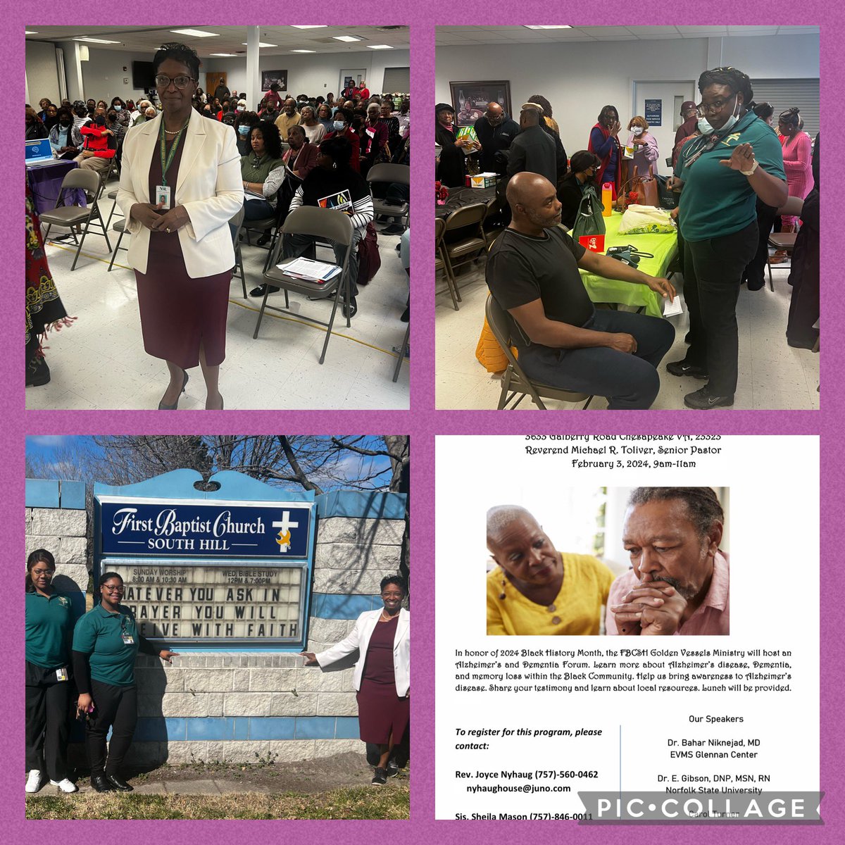 Day #3 of Black History Month - engaging the community on the topic of Alzheimer’s dementia, increased awareness of signs & symptoms plus clinical trials. Along with nursing students from Norfolk State University. @SGS_JAG @BlackInGeron @nnvalinks
