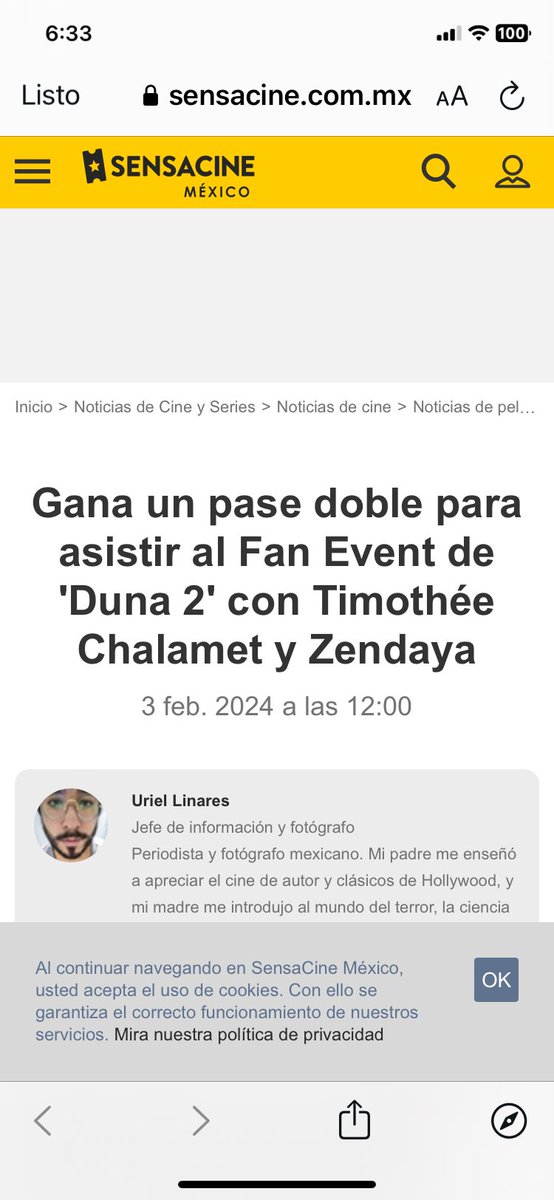 Mafe_CC4's tweet photo. @SensaCineLATAM #SensacineXDuna #SensaCine 
Sigamos intentandolooo! 💪🏼 https://t.co/CdnHCaRK8K