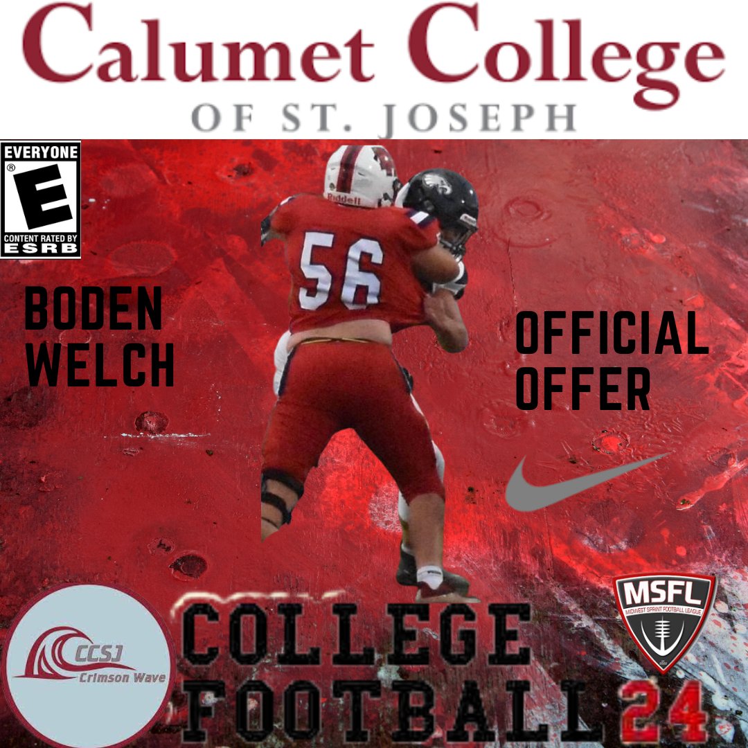 I had a great visit with <a href="/CoachJayNovak/">Coach Novak</a> <a href="/CoachZackJ74/">Coach Zack Jennings Sr.✝🇺🇸🏈</a> 
And I extremely blessed to receive an offer from <a href="/CCSJsprint/">Calumet College of St. Joseph Sprint Football</a> thank you so much for this opportunity!