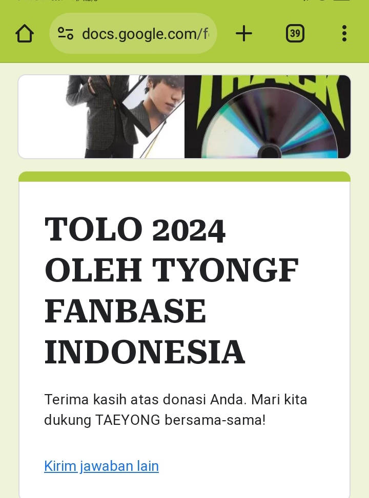 rosesltyaaaa's tweet photo. LETSSSSGOOOOO LTY2 🙆🏻‍♀️❤️‍🔥
Let’s do our best for Taeyong’s comeback in 2024🔥 

TAEYONG FUND PROJECT 2024🌹 
DONATE HERE👇🏻
🔗https://t.co/eJcRwhjMXH

#TaeyongProjectINA #TYP_stream2024
#태용 https://t.co/1UuyWwhsk3