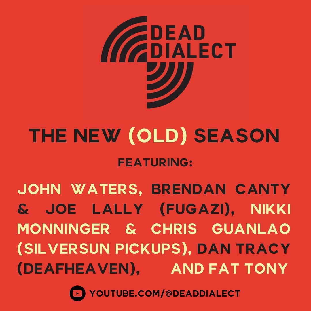 Dead_Dialect's tweet image. JOHN WATERS, FUGAZI, SILVERSUN PICKUPS, DEAFHEAVEN, AND FAT TONY. 

DEAD DIALECT. THE NEW (old) SEASON. 

First episode out now. 

#podcast #johnwaters #fugazi #deafheaven #silversunpickups #houston #fattony
