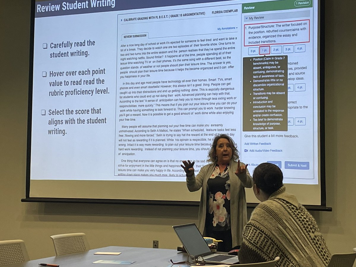 Streinsclass's tweet image. @ENG_HMH presented their newest program, #writeable that helps Ts grade writing with #accuracy and #detailedfeedback