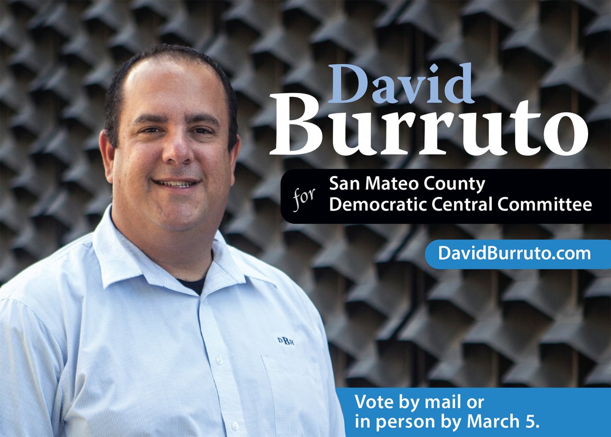For those who vote, ballots are arriving now for the March 5, 2024 Primary Election and I am on the ballot running for the SMC Democratic Central Committee.
I humbly ask for your vote and your support. Donations to my candidacy can be made here: davidburruto.com