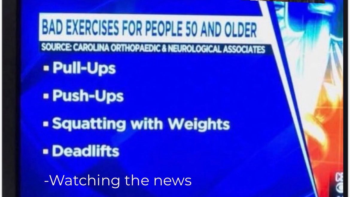 CaryKelly11's tweet image. If you’re over 50, you should avoid all of these exercises and especially the last one.