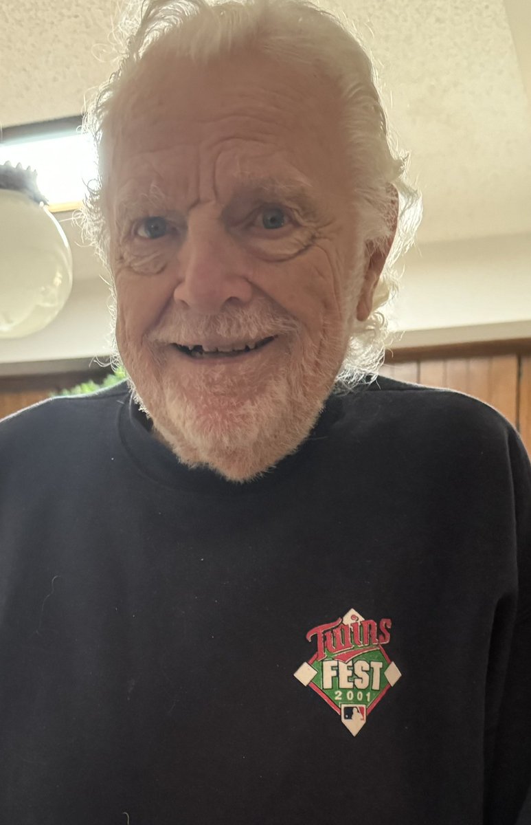 ajpierzynski12's tweet photo. Hey @morsecode or anyone with the @Twins can we get my biggest 95 year old fan a new shirt please??  Yes that’s from 2001!! 
#MNTwins #twinsfest #gettoknowem @FoulTerritoryTV https://t.co/moBH2K1JCY