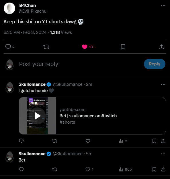 Skullomance's tweet photo. I'm a Skeleton of my fkn word.
#Vtuber #EnglishVtuber #TwitchStreaming #SkeletonVtuber #YouTubeShorts #PositiveReactions #EmpathyInGaming #CommunitySupport #TwitchLaughter #SkeletonGamer #SpreadPositivity #ViewerInteraction #GamingCommunity #HumorOverHate #OnlineKindness #LaughingTogether #TwitchMoments #VtuberLife #SupportiveViewers #InternetPositivity