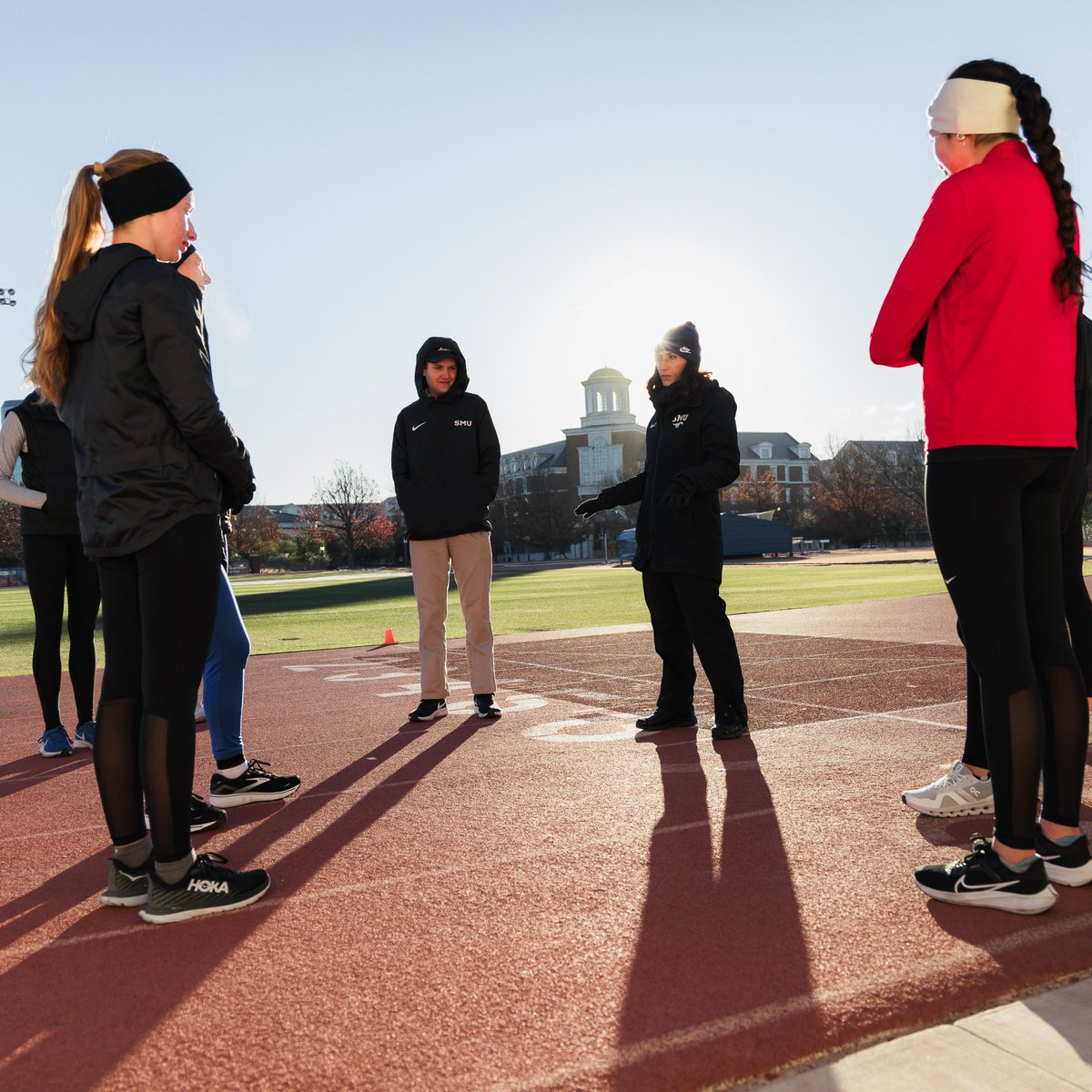 SMUTrackAndXC's tweet photo. Getting dialed in for meet week.  Catch us back in Albuquerque and Boston!

#WeRunDallas x #PonyUpDallas x #SMU x #NCAATF https://t.co/hwXfoS7rSU