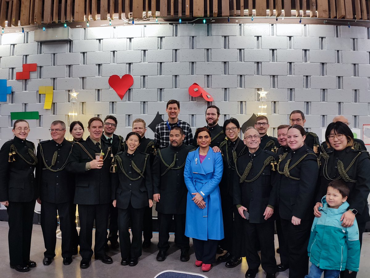 VWC_Society's tweet photo. The BC Regiment Band brought the beat to the VIP Breakfast at the Vernon Winter Carnival today! These talented volunteer musicians also performed at Marten Brewing Company and wowed the crowds with their music. Thank you Valley First!

#VWC #VernonWinterCarnival #Events #Vernon https://t.co/PT4sPzw2Gf