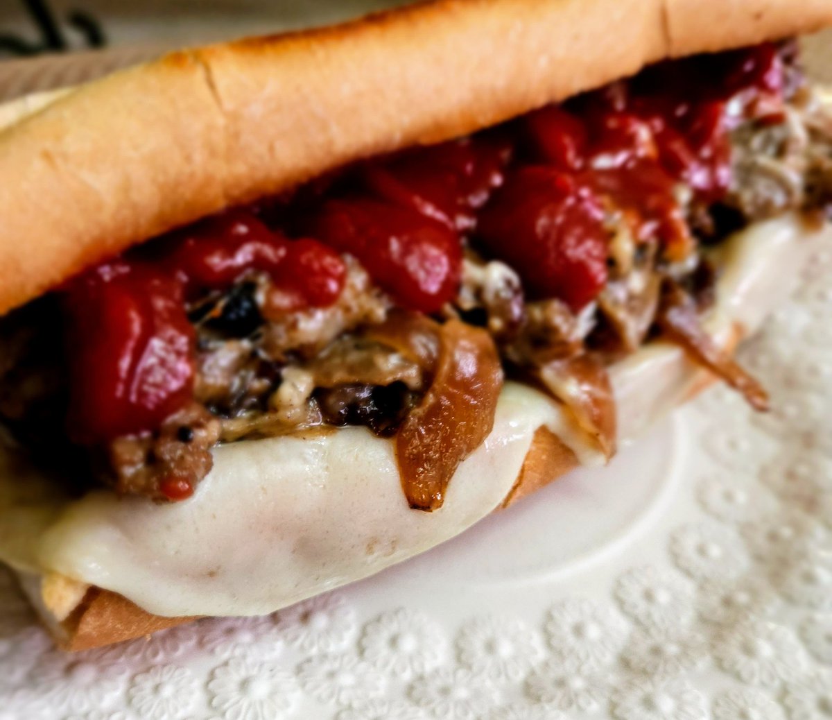 Danni214's tweet photo. #OPLive Everyone posting their dinners.
A vegetarian "cheesesteak" was quickly devoured tonight. https://t.co/ld7Q0FFrtP