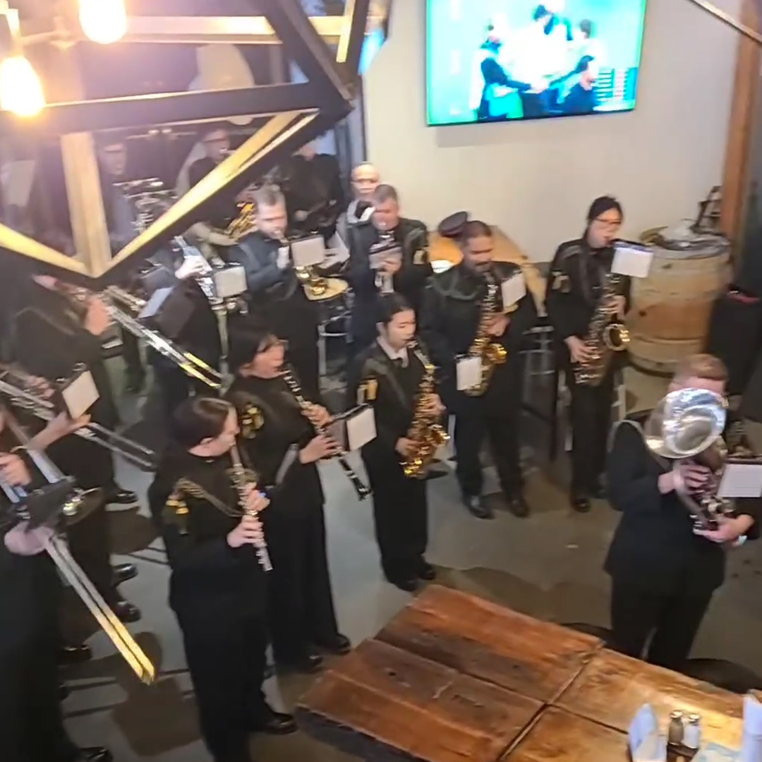 VWC_Society's tweet photo. The BC Regiment Band brought the beat to the VIP Breakfast at the Vernon Winter Carnival today! These talented volunteer musicians also performed at Marten Brewing Company and wowed the crowds with their music. Thank you Valley First!

#VWC #VernonWinterCarnival #Events #Vernon https://t.co/PT4sPzw2Gf