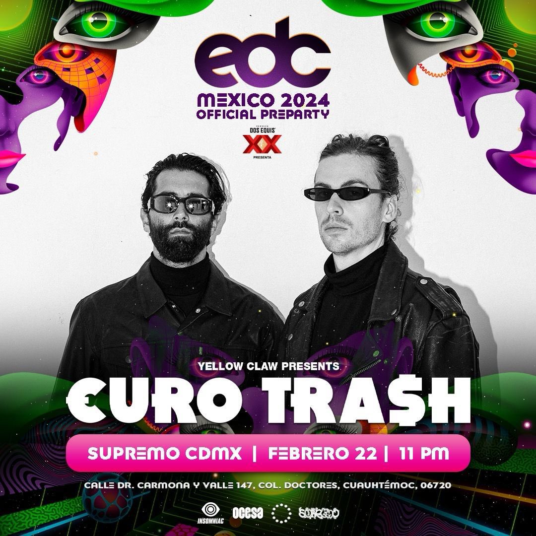 YELLOWCLAW's tweet photo. EURO TRASH DEBUT IN MEXICO!

THE FIRST 5 PEOPLE THAT SHOW UP AT THE DOOR THAT NIGHT THAT HAVE A YELLOW CLAW, BARONG FAMILY OR EURO TRASH TATTOO GET FREE ENTRY + 1 AND TEQUILA SHOTS WITH THE NR1 BEST DRESSED DJS IN THE WORLD! https://t.co/Ee9m82uELE
