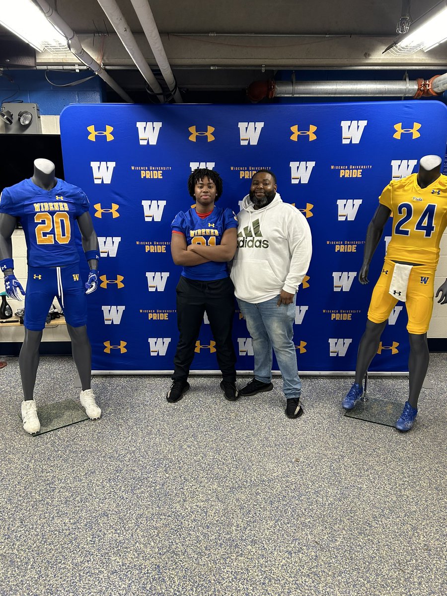 Mahkel2good's tweet photo. Had a great official visit to @Widener_FB today thank you @Coach_Barry for the invite!!! https://t.co/qgF5PFjrBK