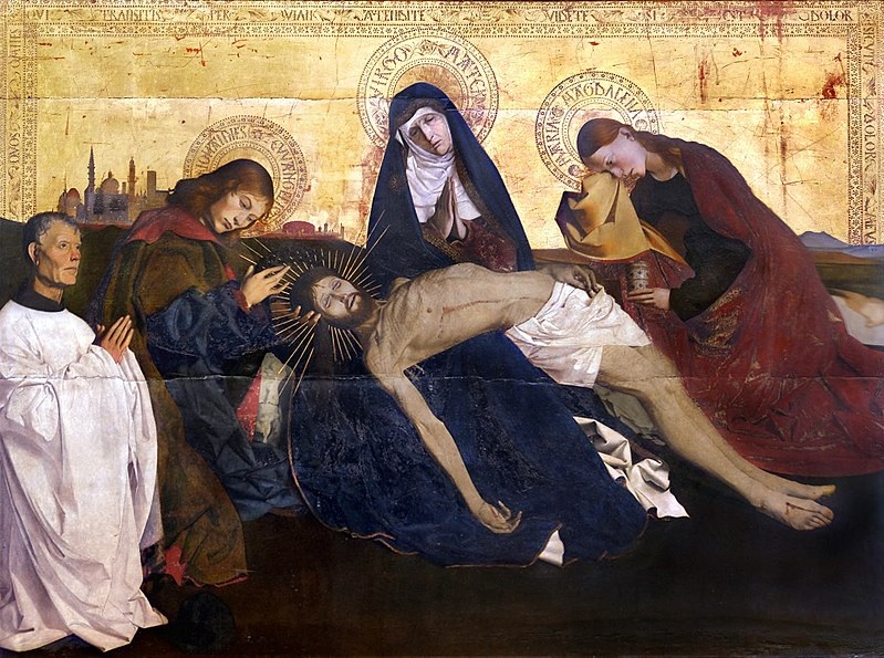 WesternOpus's tweet photo. Pietà de Villeneuve-lès-Avignon (Pietà of Villeneuve-lès-Avignon).
Enguerrand Quarton, 1569 AD.
#art #late #gothic #quarton https://t.co/lxQfCf2VJl