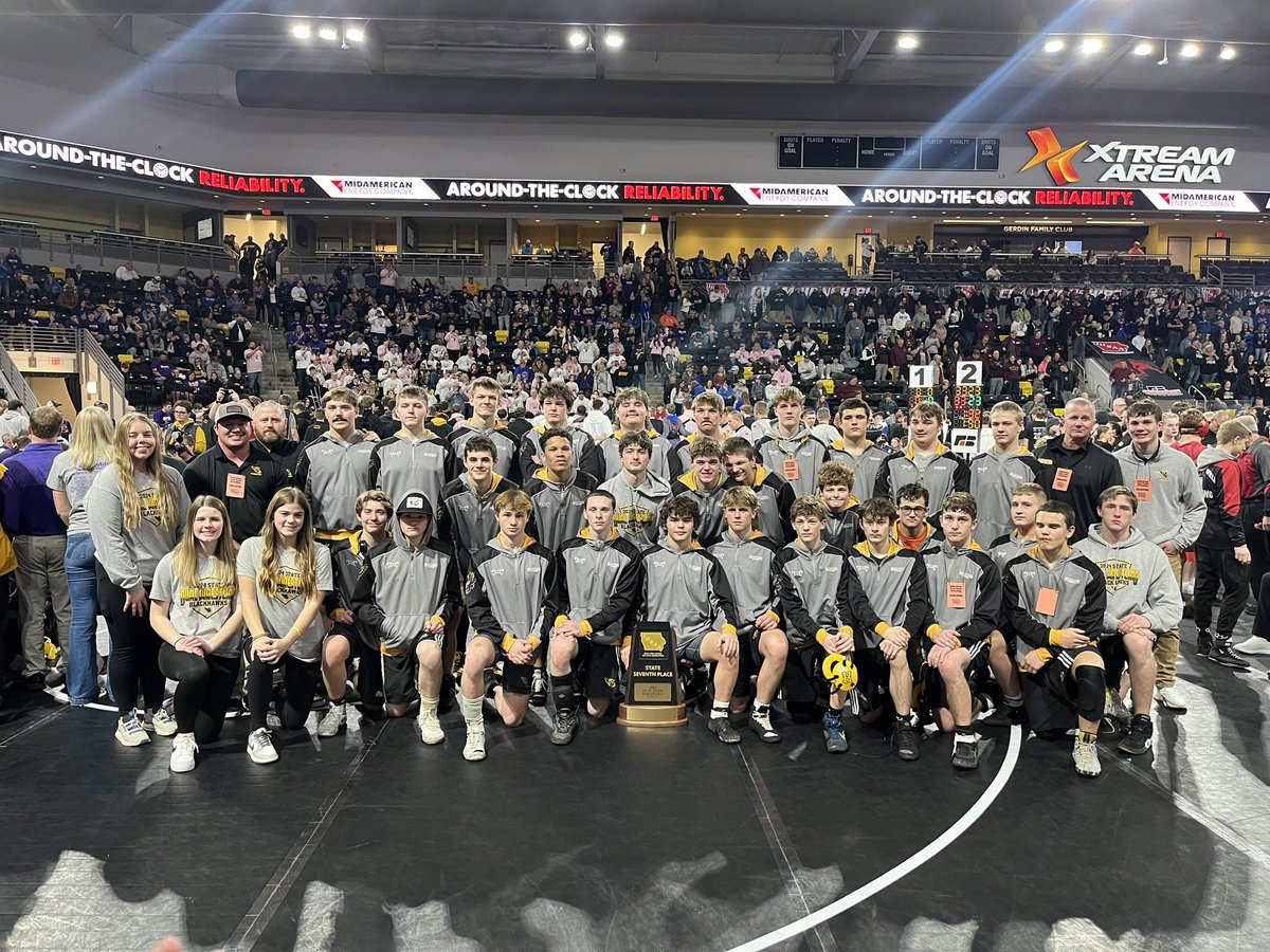 Great end to the day winning our dual against Lake Mills! The boys wrestled hard and finished 7th in class 1A. We are very fortunate for this experience and look forward to the rest of the season. 1 week until districts!! Thanks to all the fans who made the trip today!