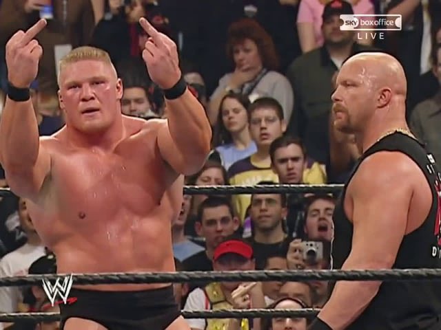 The Rock two mins into the match at Wrestlemania 🤣