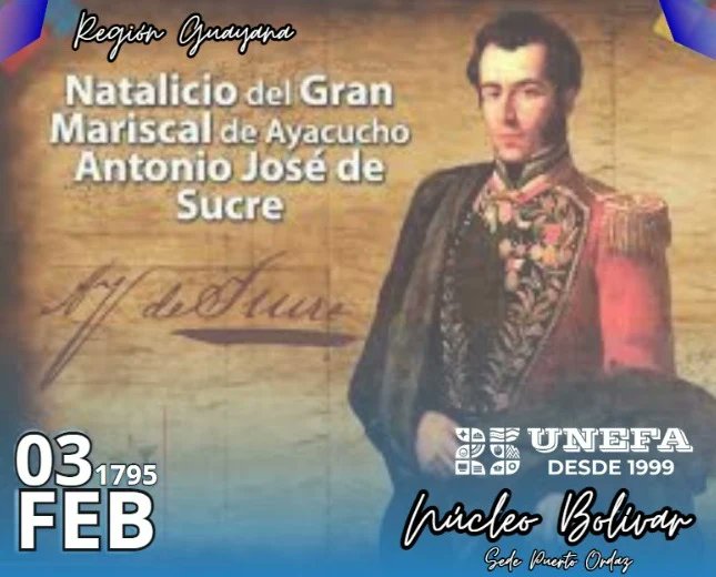 UnefaVrrGuayana's tweet photo. 2/2 🔁 La Región Guayana realizó actividades conmemorativas a los 229 aniversarios del Natalicio de uno de los grandes más grandes héroes de la independencia latinoamericana.
@Unefa_VEN
@unefa_delta 
@R_Nicodemo
@unefaseu2023 
@sandraoblitasr
@lexalmeida3 https://t.co/miy7z0QxOB