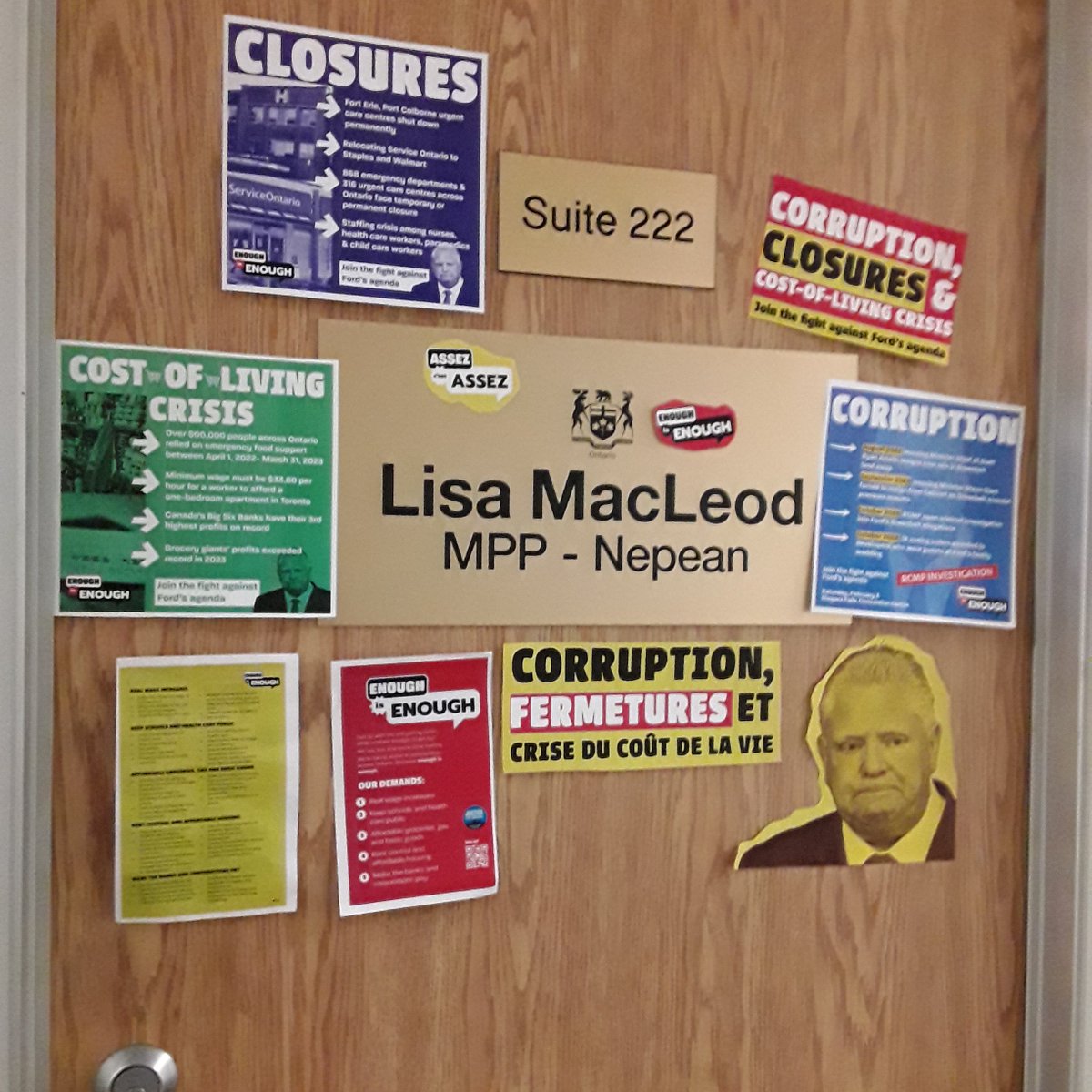 SusanRab's tweet image. Wasn&apos;t able to make it to Niagara for rally today, but wanted to be sure the message got through.
#EnoughIsEnoughON  #ONlab