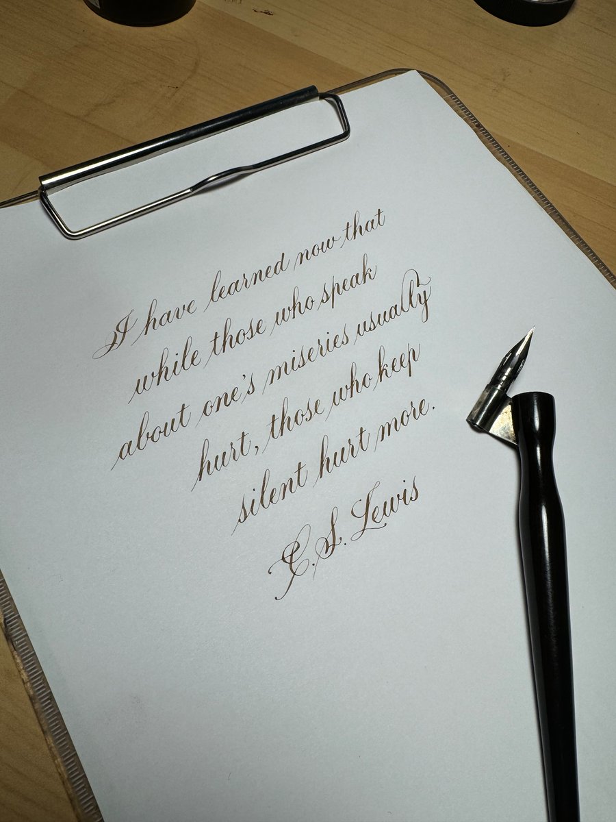 5EELTD's tweet image. C.S.Lewis #MentalHealthAwareness #letstalk #hurting #copperplatecalligraphy #handlettering #scribe