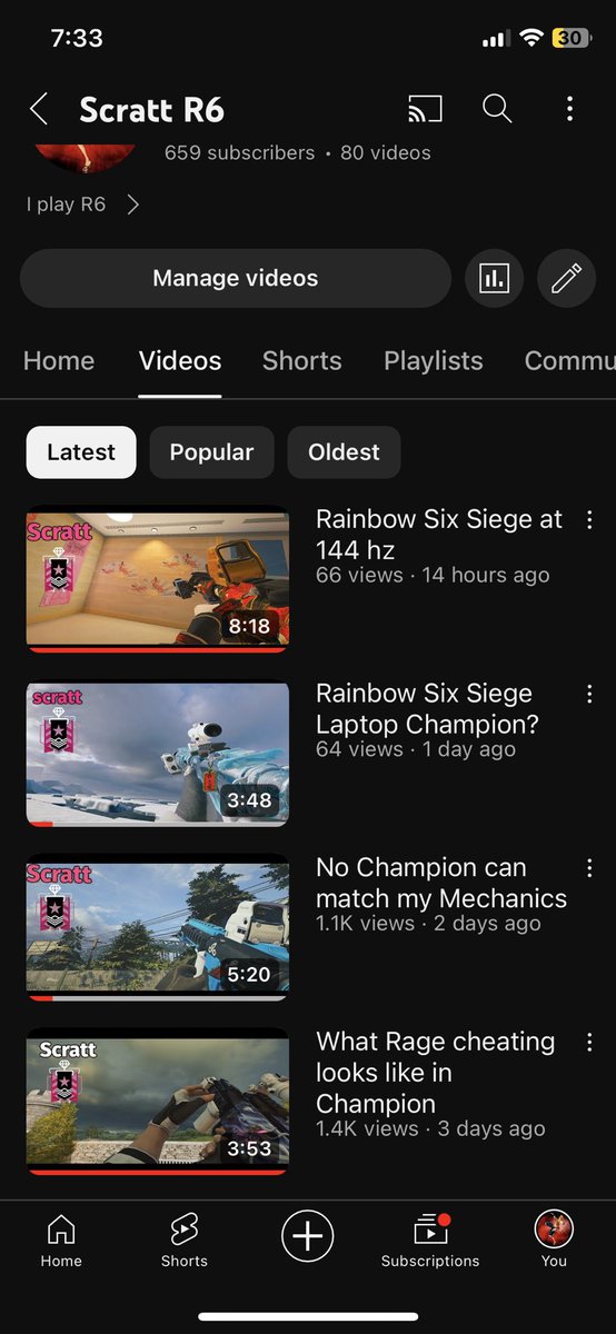 ScrattR6's tweet photo. 2 videos back to back 1k+ views @Klnteigh @CptYuri_ @CrimsinzR6 @A1xOfficial #RainbowSixSiege #r6siege #r6comunity https://t.co/MWIi7Mxhjx