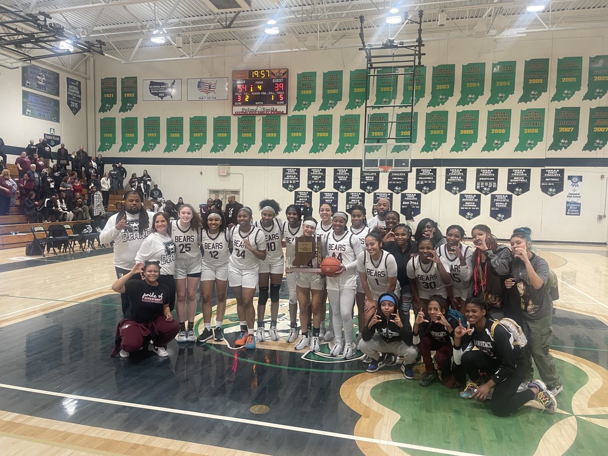 LCHSAthletics's tweet photo. For the 1st time since 1987 and second in school history, Lawrence Central Girls Basketball is IHSAA Sectional Champions!!!
Great job Bears! https://t.co/yoSejNso0M