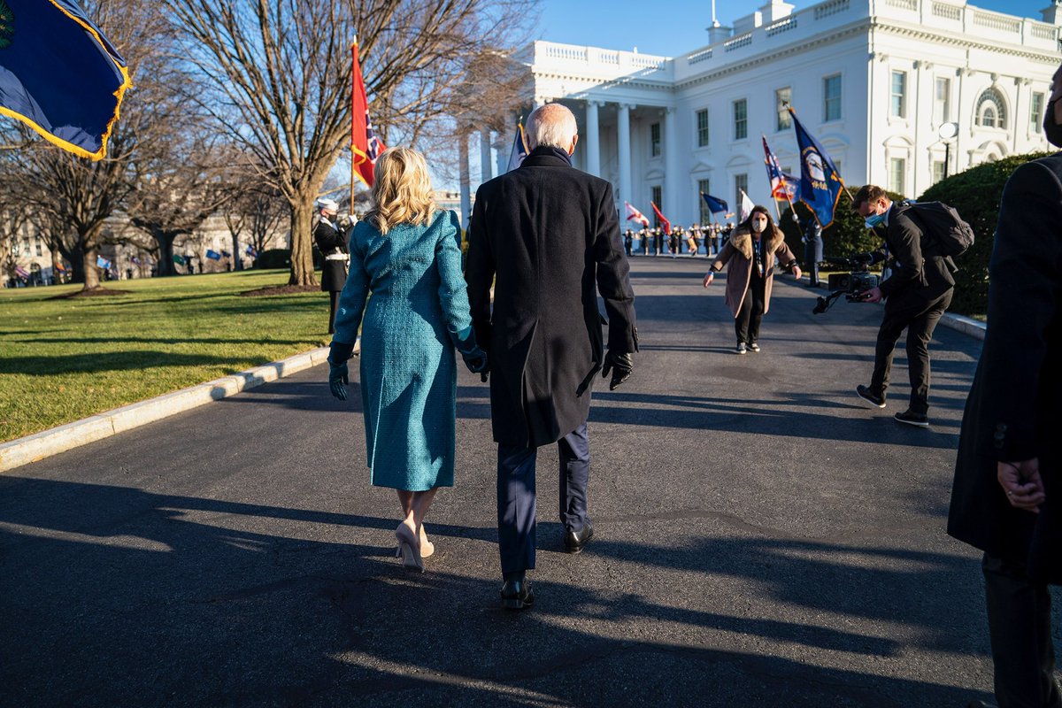 Fast forward to @POTUS and @FLOTUS walking into their new residence.