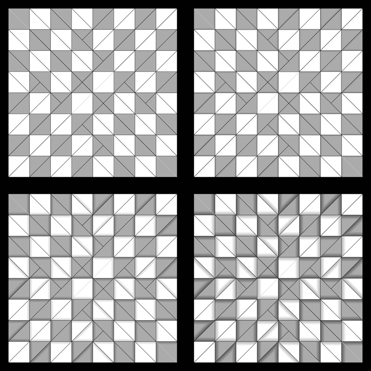 8x8_Checkerboard by <a href="/chosetec/">Brian Chan</a> from the Flat-Folder instagram dataset.
.
Images show four of seven new "Shadows" shading levels now available in Flat-Folder.
.
#flatfolder #origami