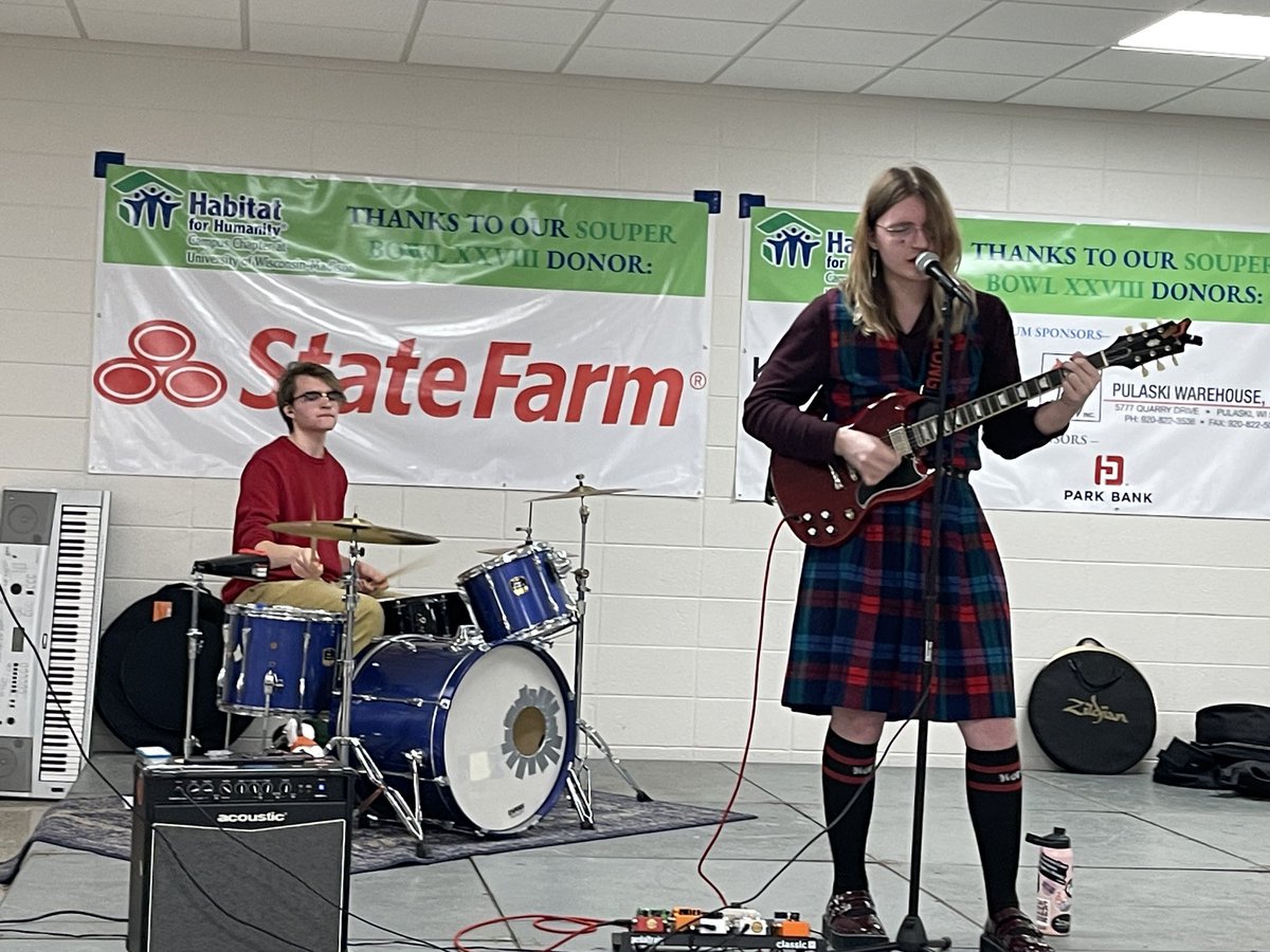 sarahharrisonwi's tweet photo. I went to the  @Habitat_org Soup-er Bowl today for two reasons: it’s a great cause, and my kids’ band was playing! #ProudMom #RaisingMusicians https://t.co/JTMBecUal8