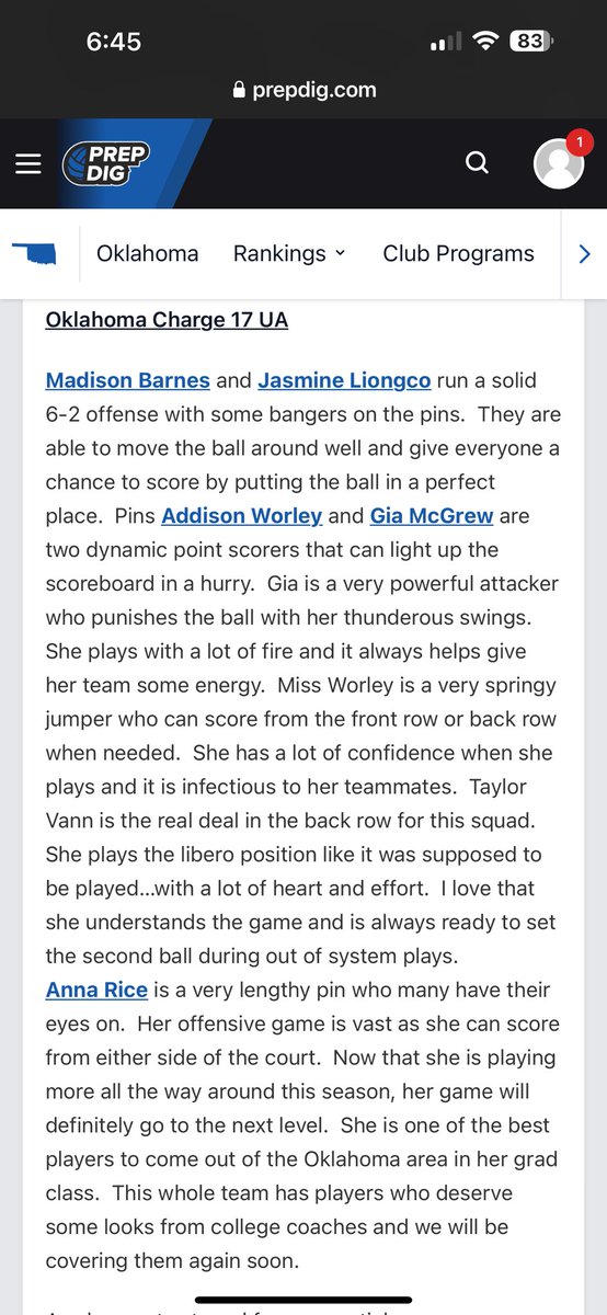 Addison Worley 2025 OH/L/DS 🏐 (@addieworley2025) on Twitter photo Thank you <a href="/CoachMikeDZ/">Michael DeLeon</a> for the write up on my team! Love my teammates! Can’t wait for NIT! <a href="/JasmineLiongco/">Jasmine Liongco Class of 2025 Setter</a> <a href="/MadiBarnes15/">Madi Barnes 2025</a> <a href="/Annagrice11/">Anna.g.rice</a> <a href="/GiaMcgrew45354/">Gia McGrew</a> <a href="/TaylorVann24/">Taylor Vann</a>
<a href="/vbconnection/">Volleyball Connection</a> @NE_Ok_HS_Sports <a href="/4StateSports1/">4 State Sports</a> <a href="/OklaPrepSports/">Oklahoma Prep Sports</a> <a href="/VYPEOK/">VYPE Oklahoma</a> <a href="/PrepDigOK/">Prep Dig OK</a> Thank you <a href="/CoachMikeDZ/">Michael DeLeon</a> for the write up on my team! Love my teammates! Can’t wait for NIT! <a href="/JasmineLiongco/">Jasmine Liongco Class of 2025 Setter</a> <a href="/MadiBarnes15/">Madi Barnes 2025</a> <a href="/Annagrice11/">Anna.g.rice</a> <a href="/GiaMcgrew45354/">Gia McGrew</a> <a href="/TaylorVann24/">Taylor Vann</a>
<a href="/vbconnection/">Volleyball Connection</a> @NE_Ok_HS_Sports <a href="/4StateSports1/">4 State Sports</a> <a href="/OklaPrepSports/">Oklahoma Prep Sports</a> <a href="/VYPEOK/">VYPE Oklahoma</a> <a href="/PrepDigOK/">Prep Dig OK</a>