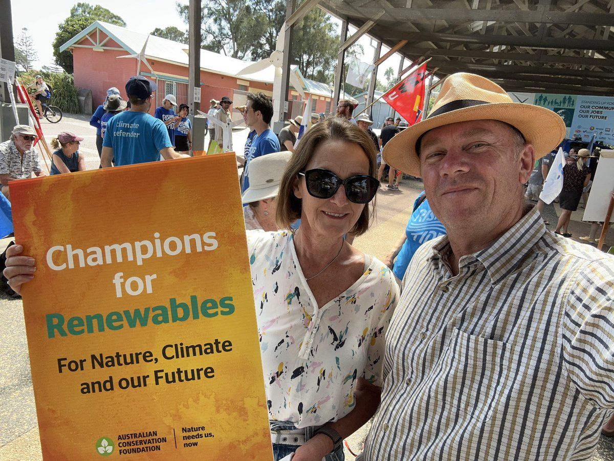 At the Support rally for Offshore Wind Energy in Newcastle, NSW. It’s a no brainer … renewable energy, jobs, community health and our future!!