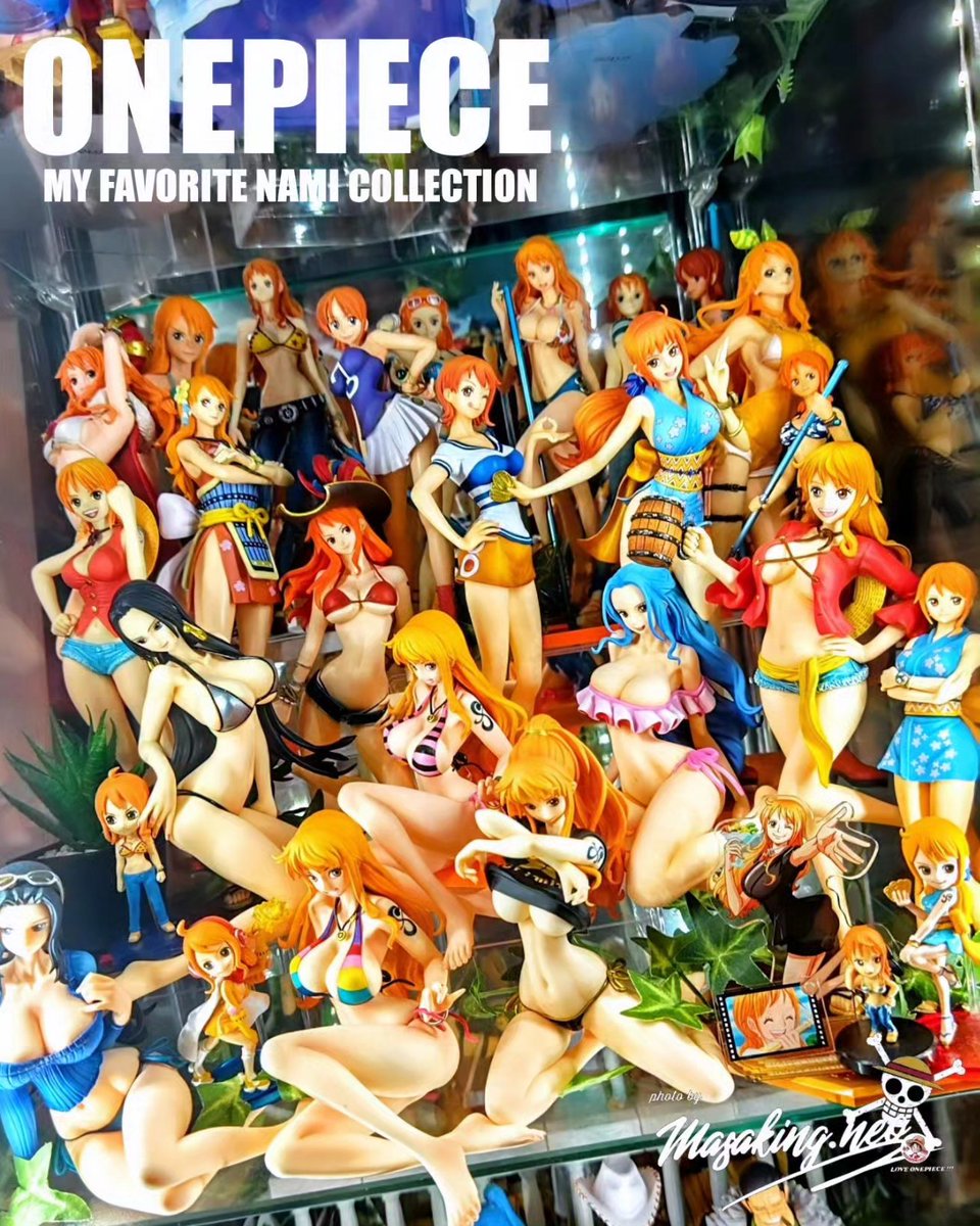 aaa_Masaking's tweet photo. MY FAVORITE NAMI COLLECTION🍊🧡
#verbb #pop #onepiece
#Nami #figure #ワンピース https://t.co/uFExYQKs3o