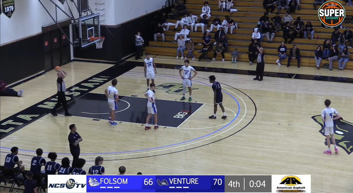 ASD_Sports's tweet image. In a huge upset and monumental win for the program, Venture Academy beats #14 ranked Folsom 70-66 at the NCSTV Super Showcase @ Delta College. Super Mario Williams Jr. scores 21 to lead the Mustangs to victory