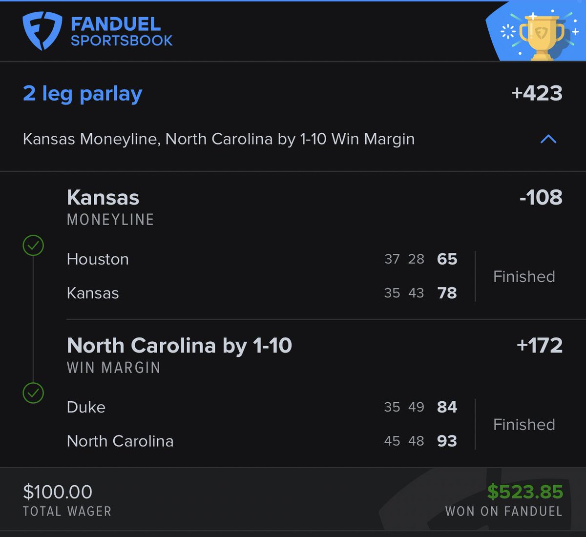 SavageGotLocks's tweet photo. This was one of the craziest bets I ever sweat out, needed  UNC-4.5 but also needed them 1-10 😅🤣
#CBBPicks #GamblingX https://t.co/i5TtPOW475