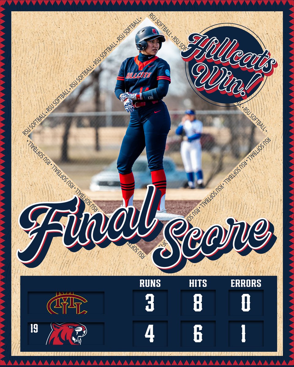 Hillcats fend off a late rally to defeat Colorado Mesa 4-3! Lana Gass went 1-for-3 at the plate with 2 RBIs and a leadoff home run to start the game! 

#ForTheRedAndNavy