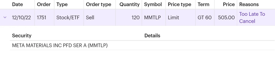ignotus223's tweet photo. @GaryGensler @Fidelity @FINRA @SECGov @The_DTCC @DOJNatSec @DOJCrimDiv @SecretService #FinraFraud

To whom it may concern: I have thousands of Original $MMTLP dividends from owning TRCH through the metamaterials spin-off. If you want to avoid criminal prosecution, I'm selling for 150k per share! DM me to avoid RICO prosecution. Pictured below was Finra's attempt to save the counterfeit short-sellers from having to cover over 10 billion counterfeit MMTLP (Only 165 million real shares exist), I have the real thing. First come, first served!