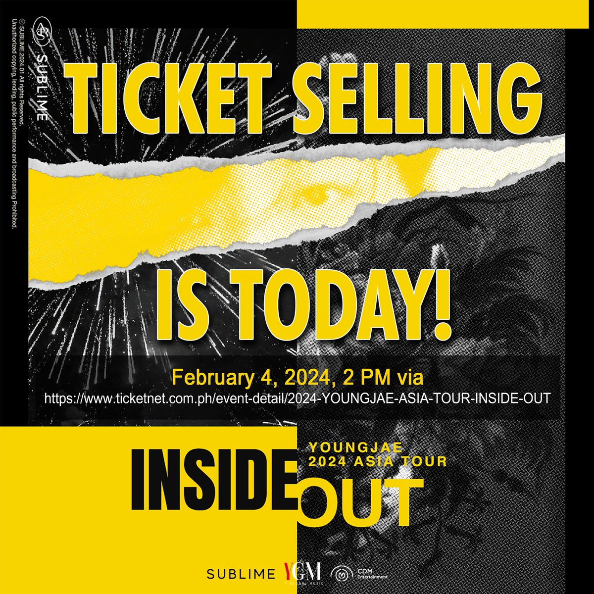 cdmentph's tweet photo. ⏳ Few hours left before ticket selling for #2024YOUNGJAEinMNL

Set your alarms and see you all later, 2 PM @ https://t.co/PEwB1K6vUr 

#INSIDEOUT
#YOUNGJAE https://t.co/eY1G4L2kJW