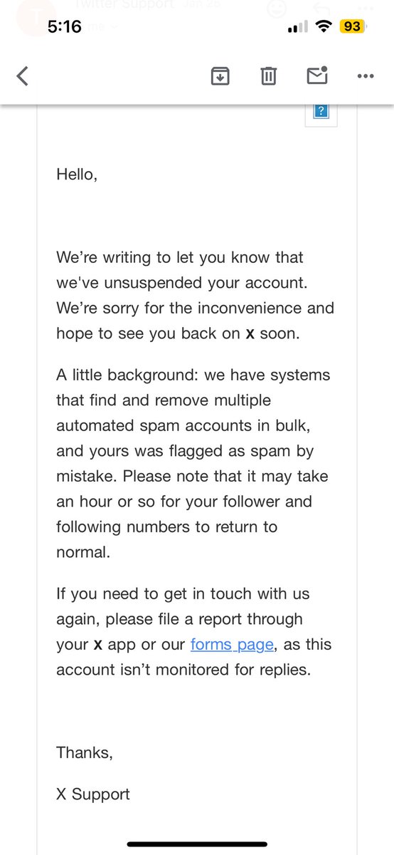 Donovanagain's tweet image. After getting banned I received this email which then got me unbanned, only to be banned again a week later :(