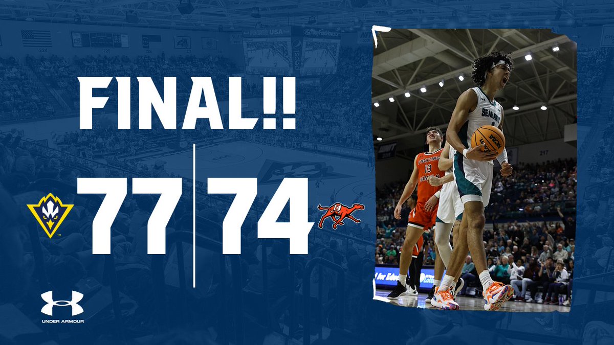 uncwmenshoops's tweet photo. Seahawks take it, 77-74 #91Owned!!! #NCAABasketball #collegebasketball #NCAAHoops https://t.co/E4ou5JTxYz