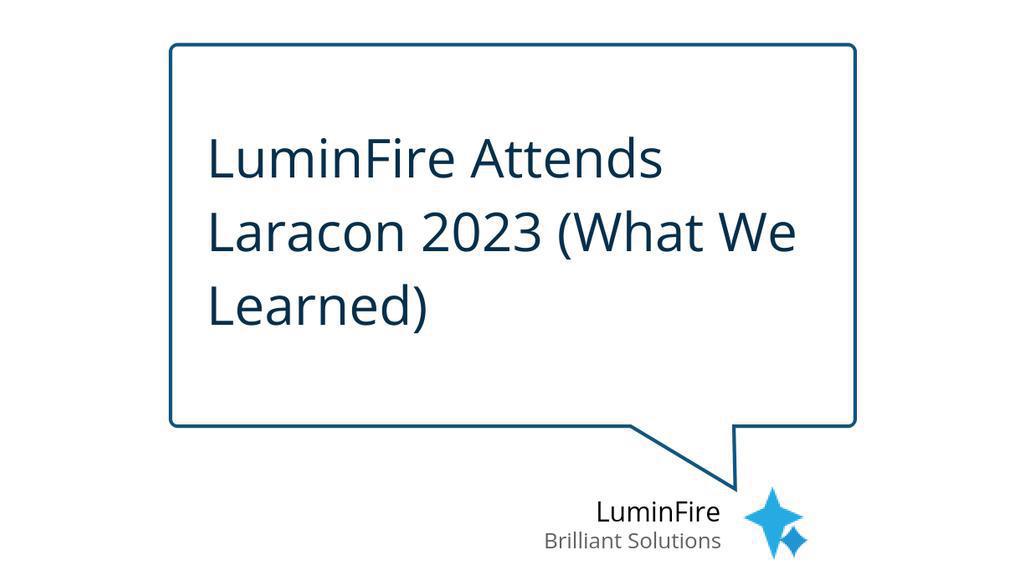 LuminFire's tweet image. Laracon was two days of fantastic talks and community networking with the most talented Laravel developers in the world.
Read the full article: LuminFire Attends Laracon 2023 (What We Learned)
▸ luminfire.com/2023/08/07/lum…
#LaraconUS2023 #WebApplicationFramework