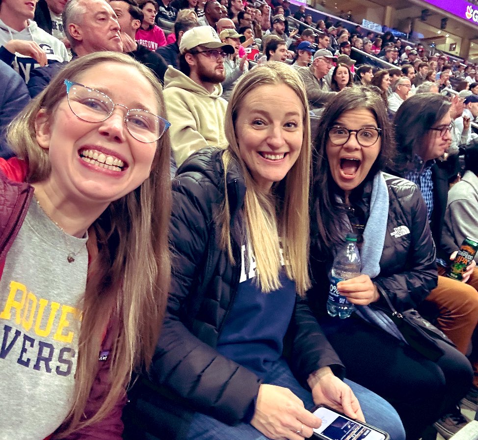 SoRoPhD's tweet photo. Amazing day &amp; time w|my favs who came to town so we could cheer on our boys! What a win. What a team this year! So fun! #marquettepride #murahrah @MarquetteU @MarquetteMBB @CoachShakaSmart best part is whoopin Georgetown 💙💛 #bethedifference #mulove https://t.co/MpYlEWNqZ3