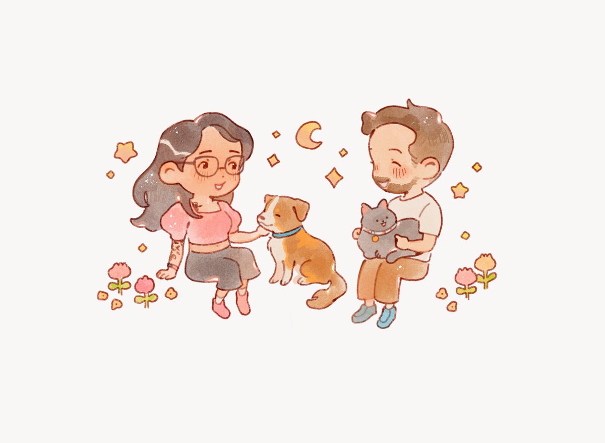 Sweet commission for @heartleaved 🧡 of their family 🥰💕