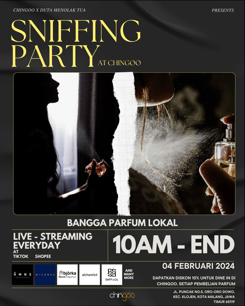ginnakojo's tweet photo. Hari ini nih, min @infomalang 
Bangga Parfum Lokal, event icip icip parfum supaya gak blind buy.
Bantu repost ya, thank you https://t.co/oseCO7WDws