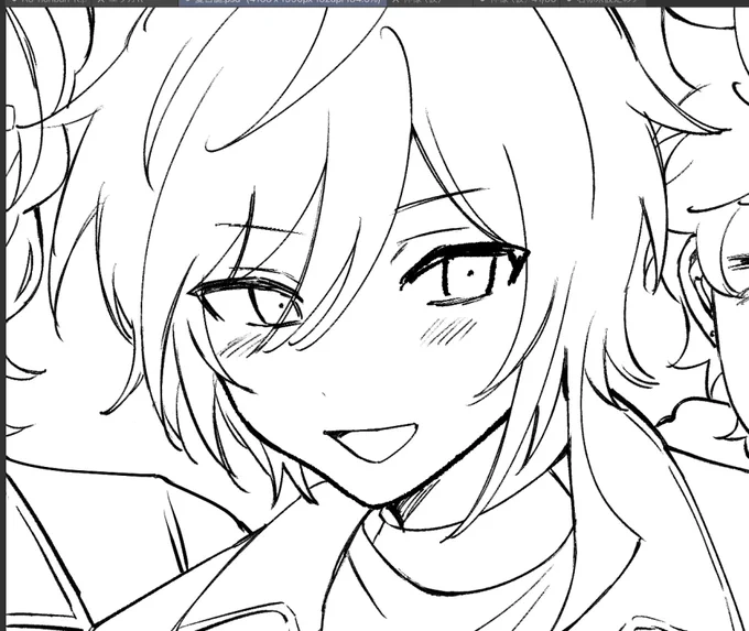 輪郭と目以外そのペンで描いてるんだけど飽きて別の絵描いてしまった おめでとうな 